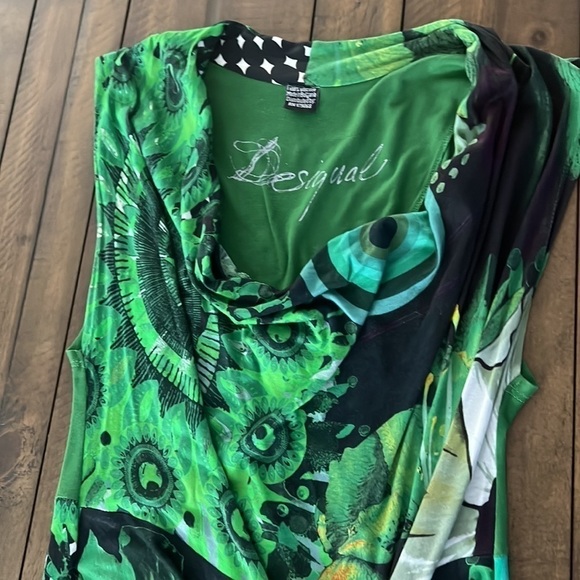 Desigual Funky Sleeveless Green Dress - Picture 11 of 12